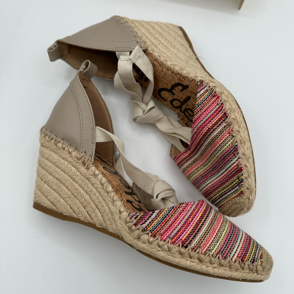 Sam Edelman Wraparound Ankle Striped ‘Patsy’ Espa… - image 8